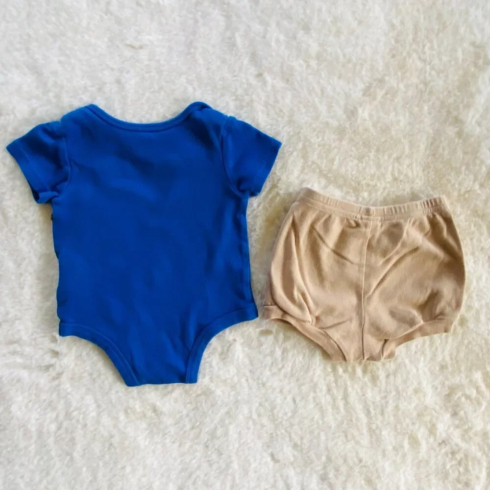 Boy Clothing Summer Bundle Safari Bodysuits Shorts Swim Coverup 3-6M 6-pieces